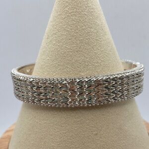 Imperial Silver Sterling  925 Bold Wheat Cuff Bracelet Small Average